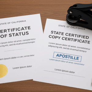 Certificate of Status/State Certified Copy Certificate