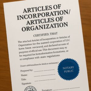 Articles of Incorporation/Articles of Organization