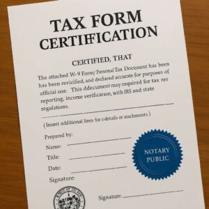 W9/Other Personal Tax Forms